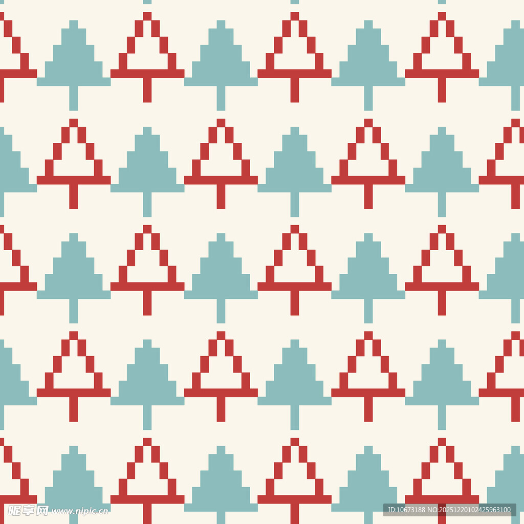 圣诞树形几何图案背景