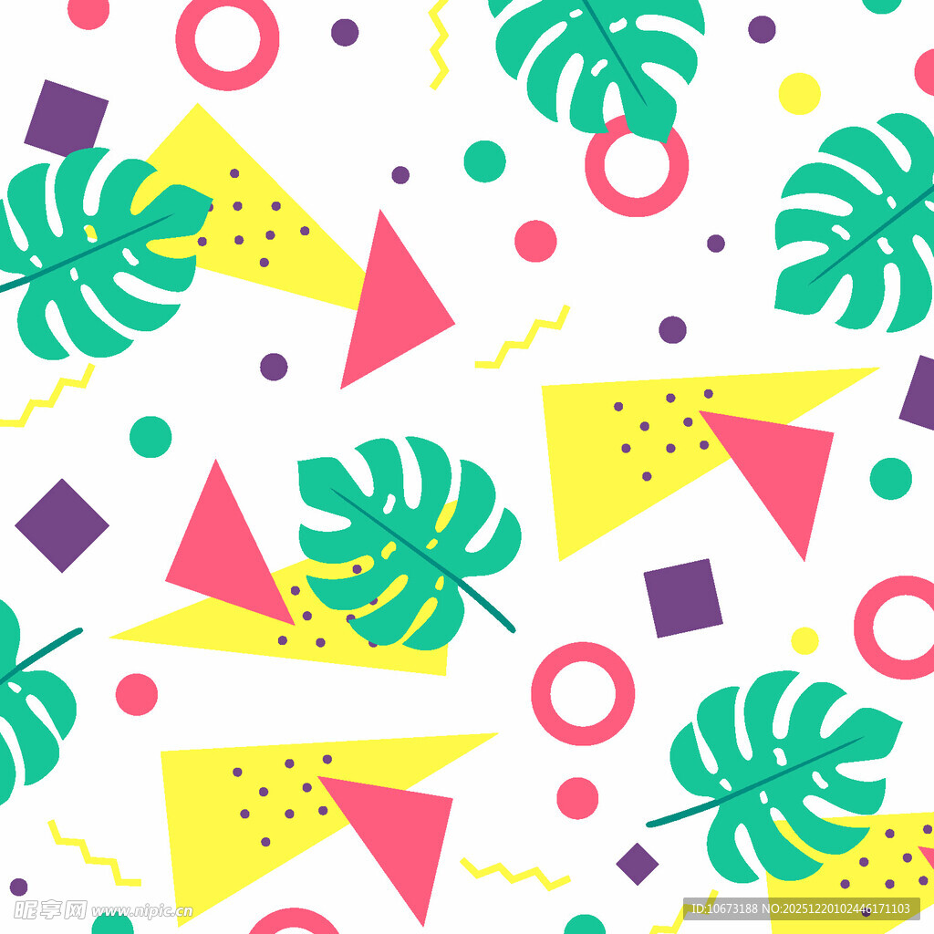 几何植物图案背景