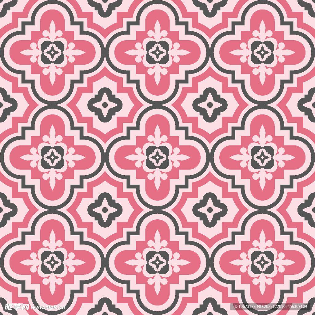 粉色几何花纹图案设计