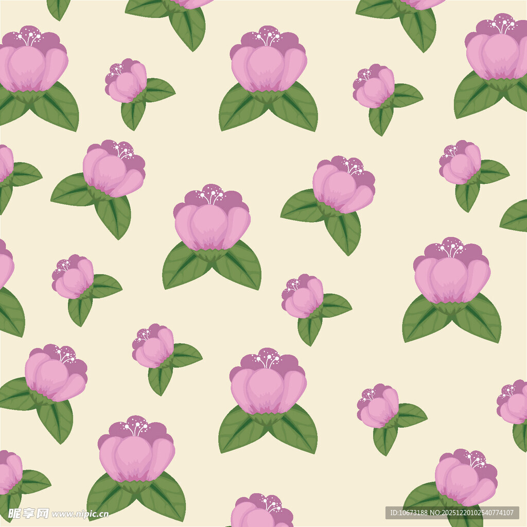 粉色花卉无缝图案背景