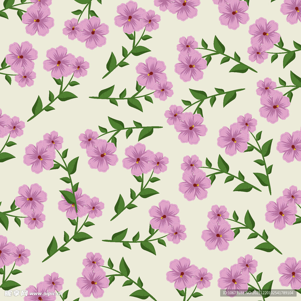 粉色花卉无缝图案背景