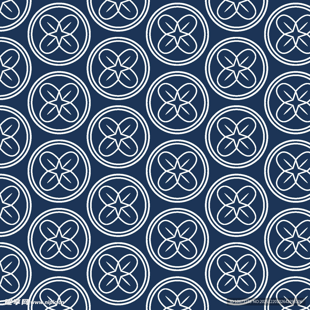 蓝底几何图案无缝纹理