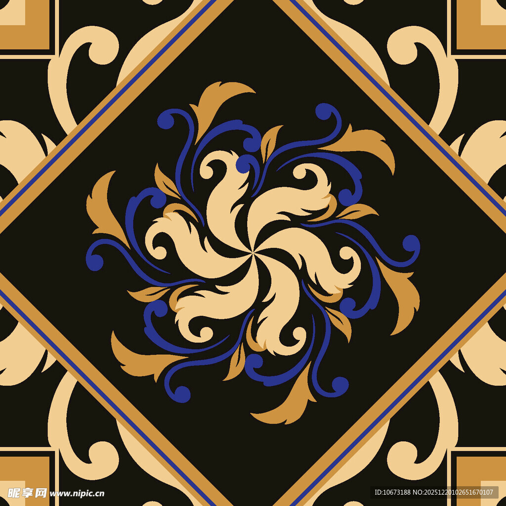 复古华丽几何花纹图案