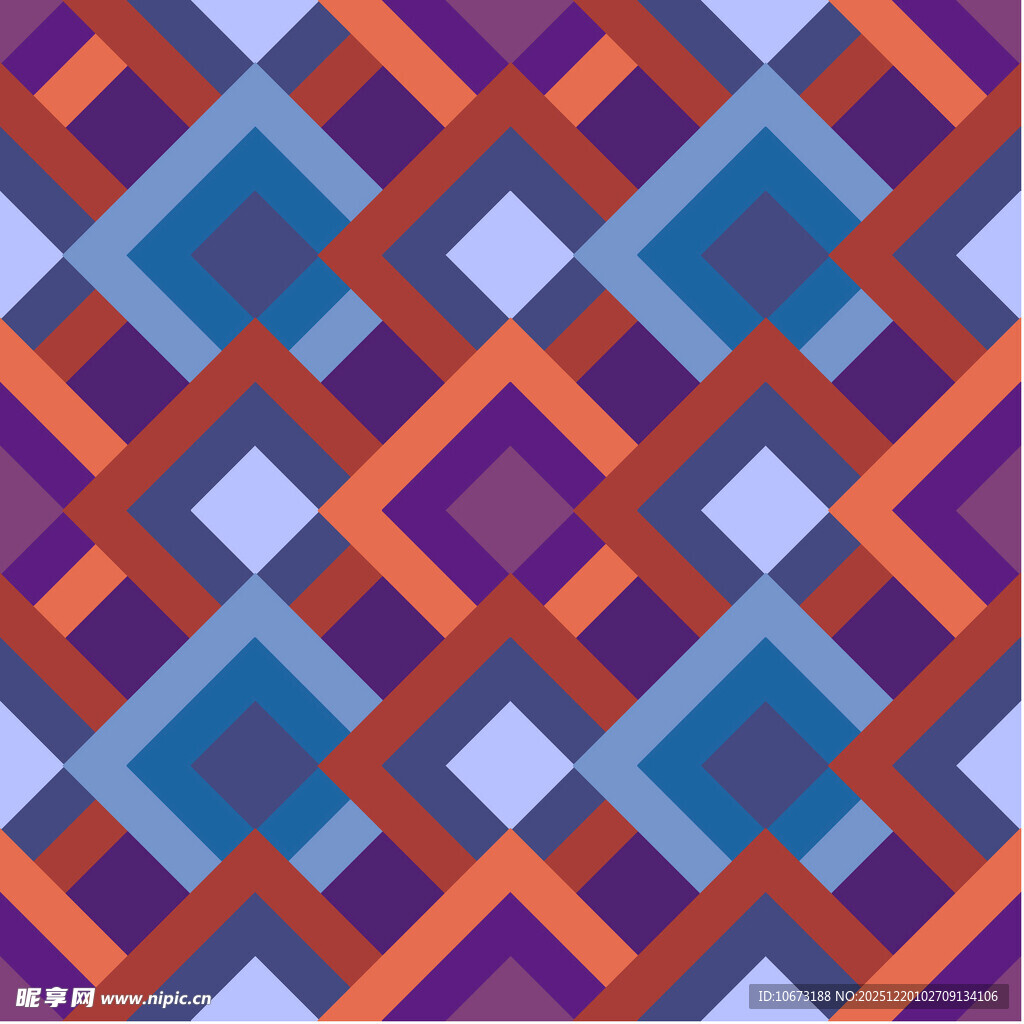 几何彩色方块拼接图案