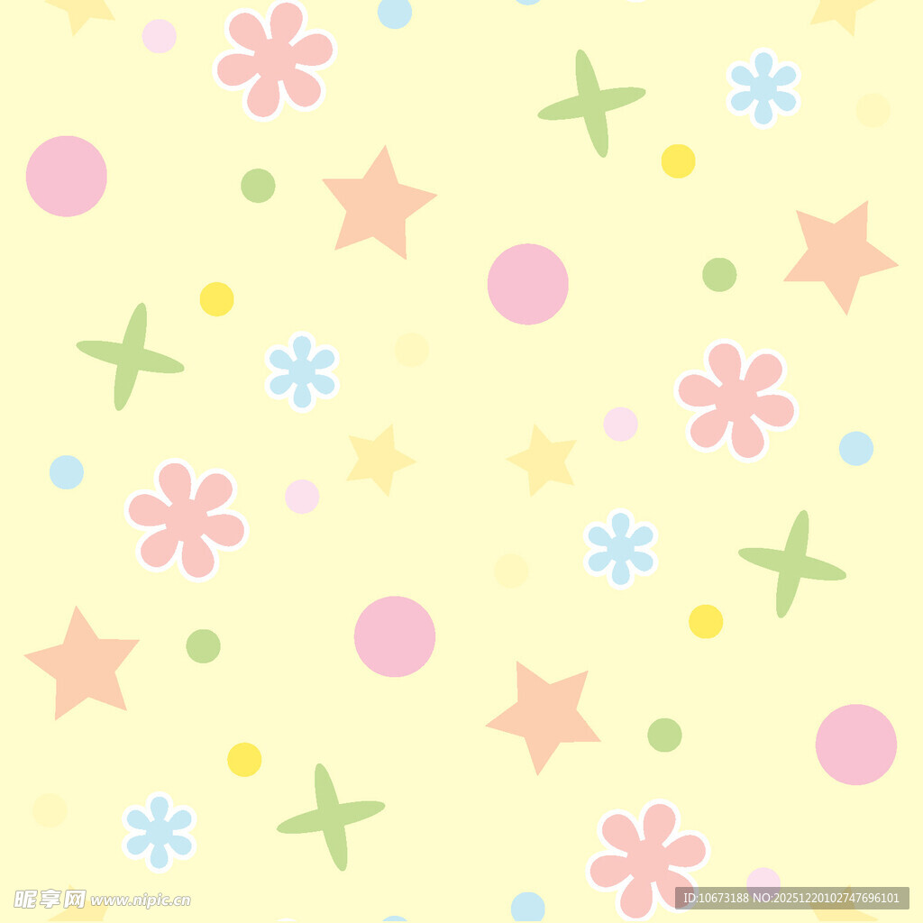 多彩星星花朵图案背景