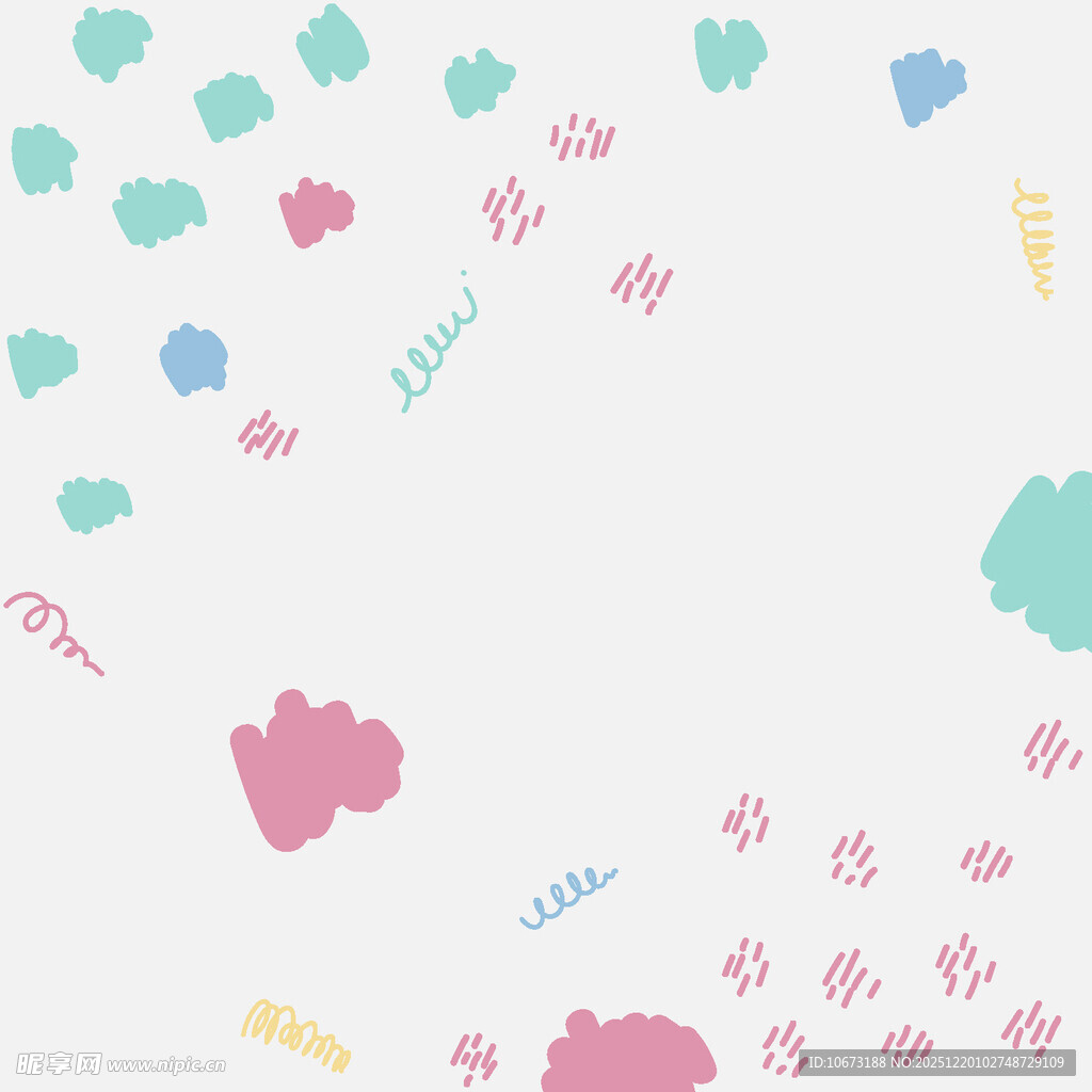 多彩云朵装饰背景图