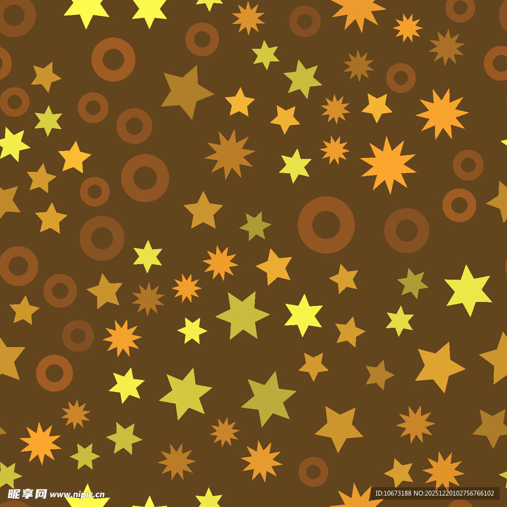 金色星星圆圈图案背景