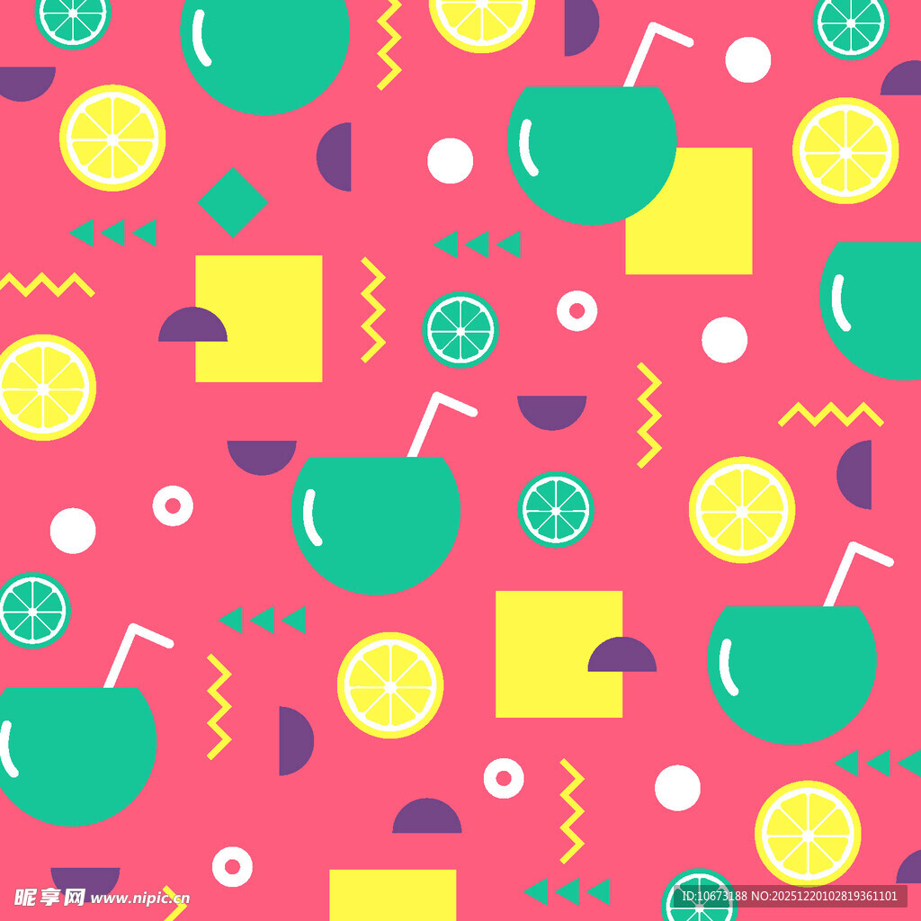 夏日清凉饮品图案背景