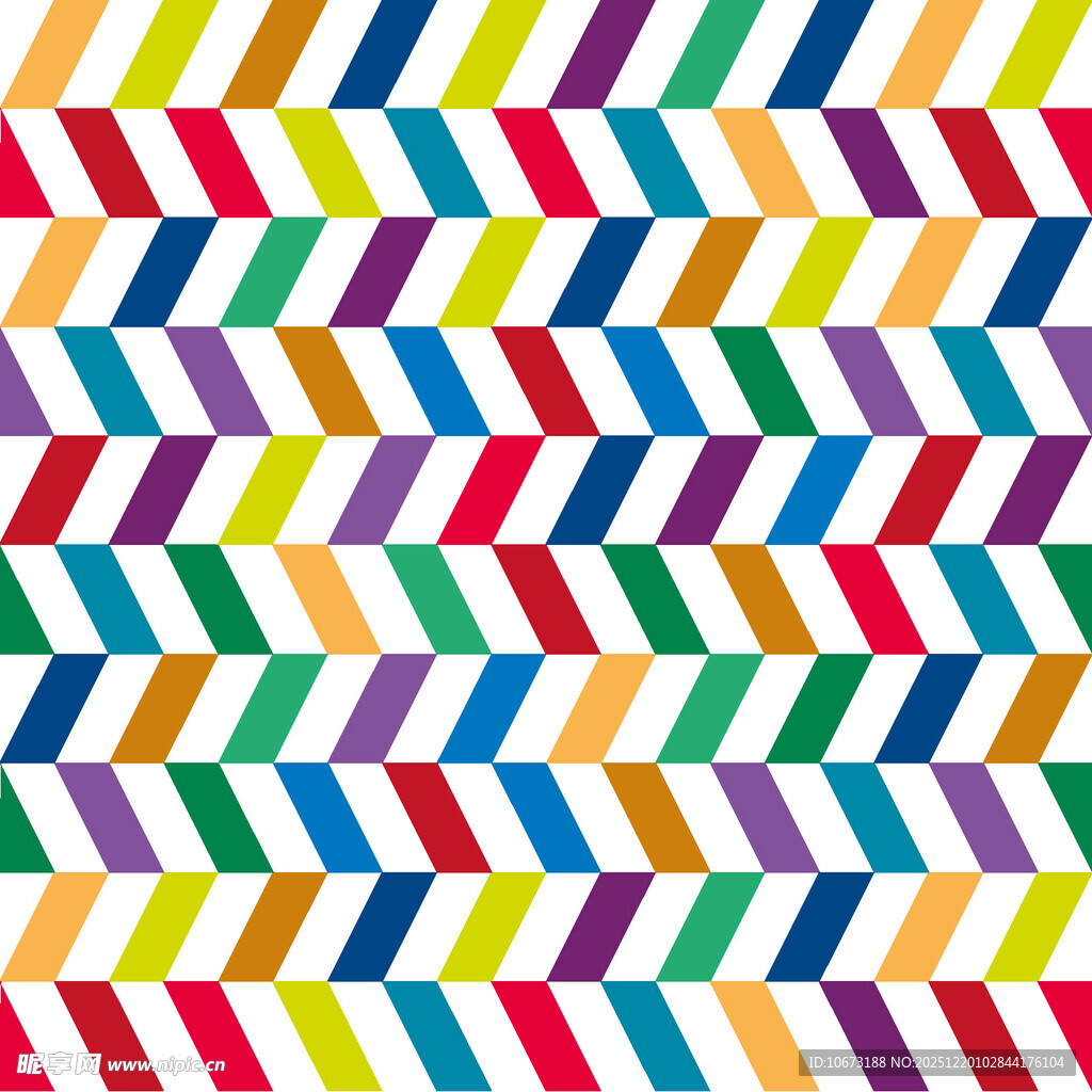 多彩锯齿形条纹图案背景