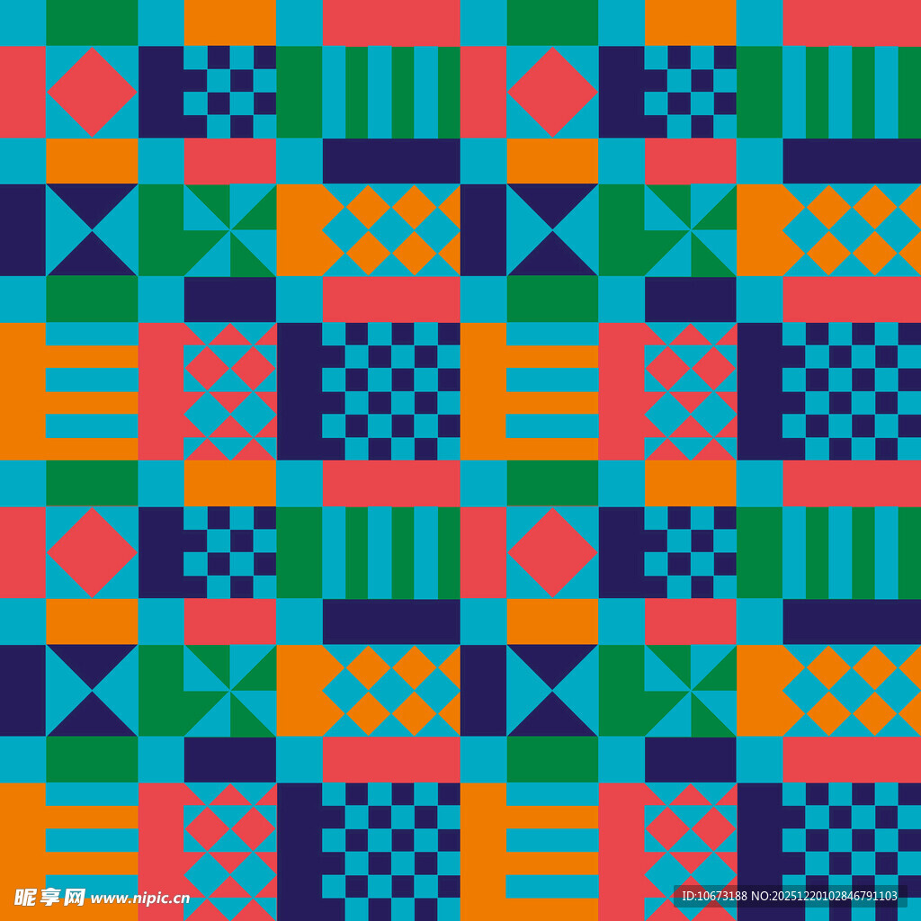 多彩几何图案无缝背景