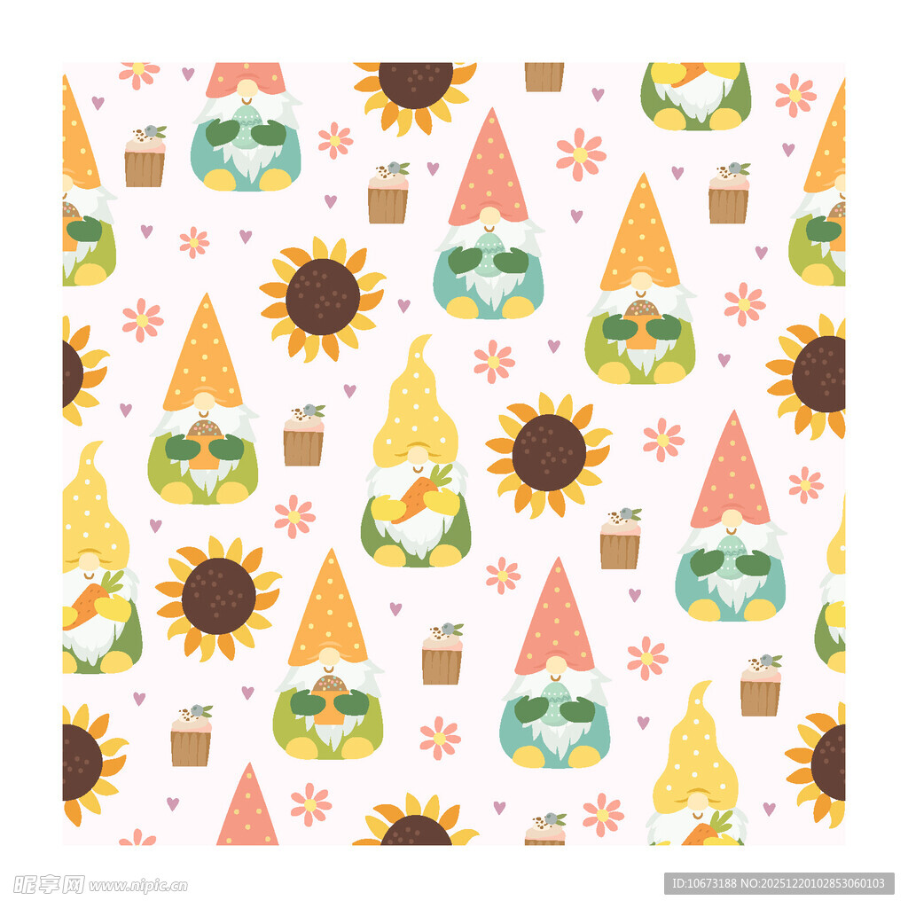 多彩森林元素图案背景