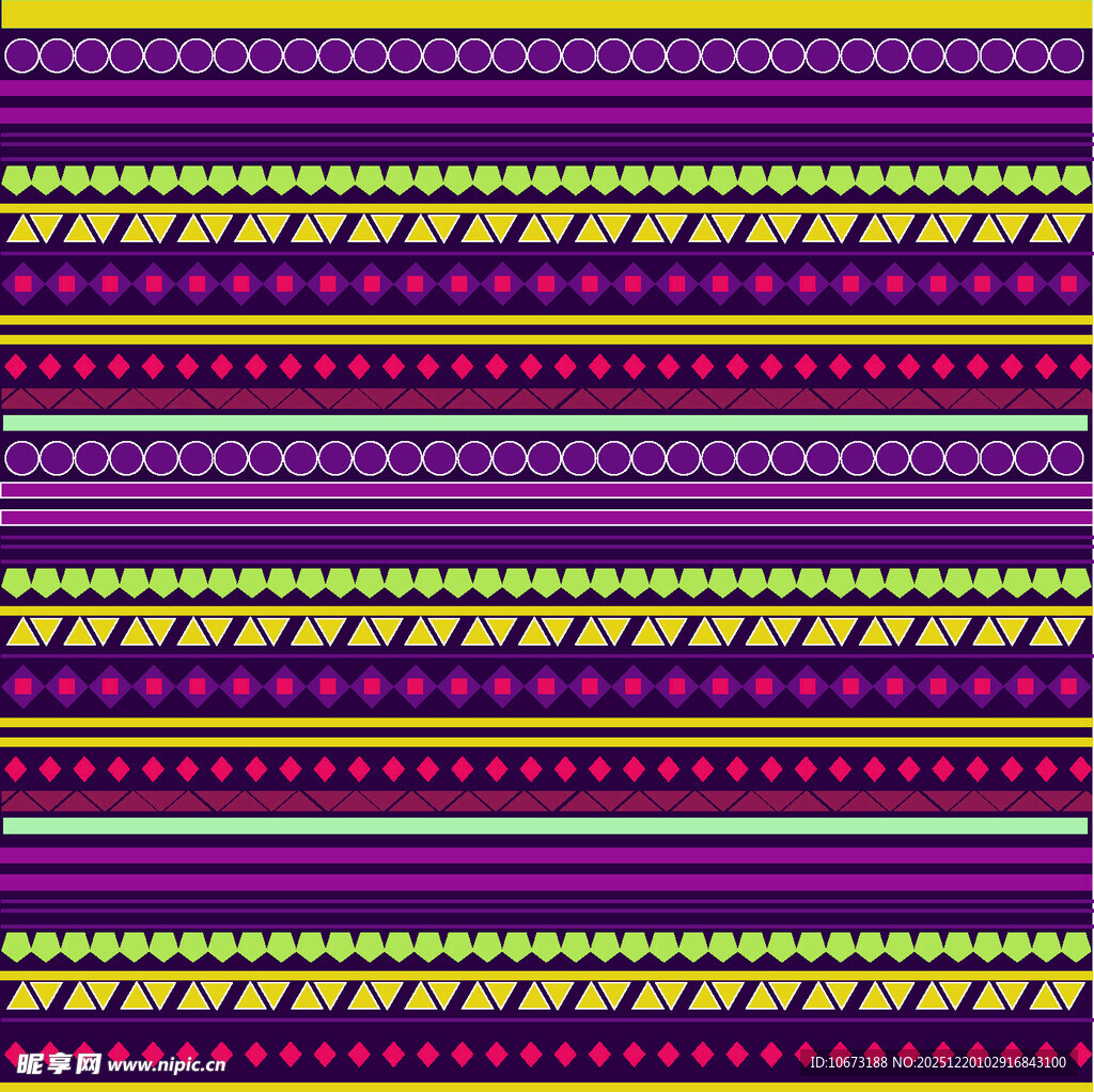 多彩民族风条纹图案设计