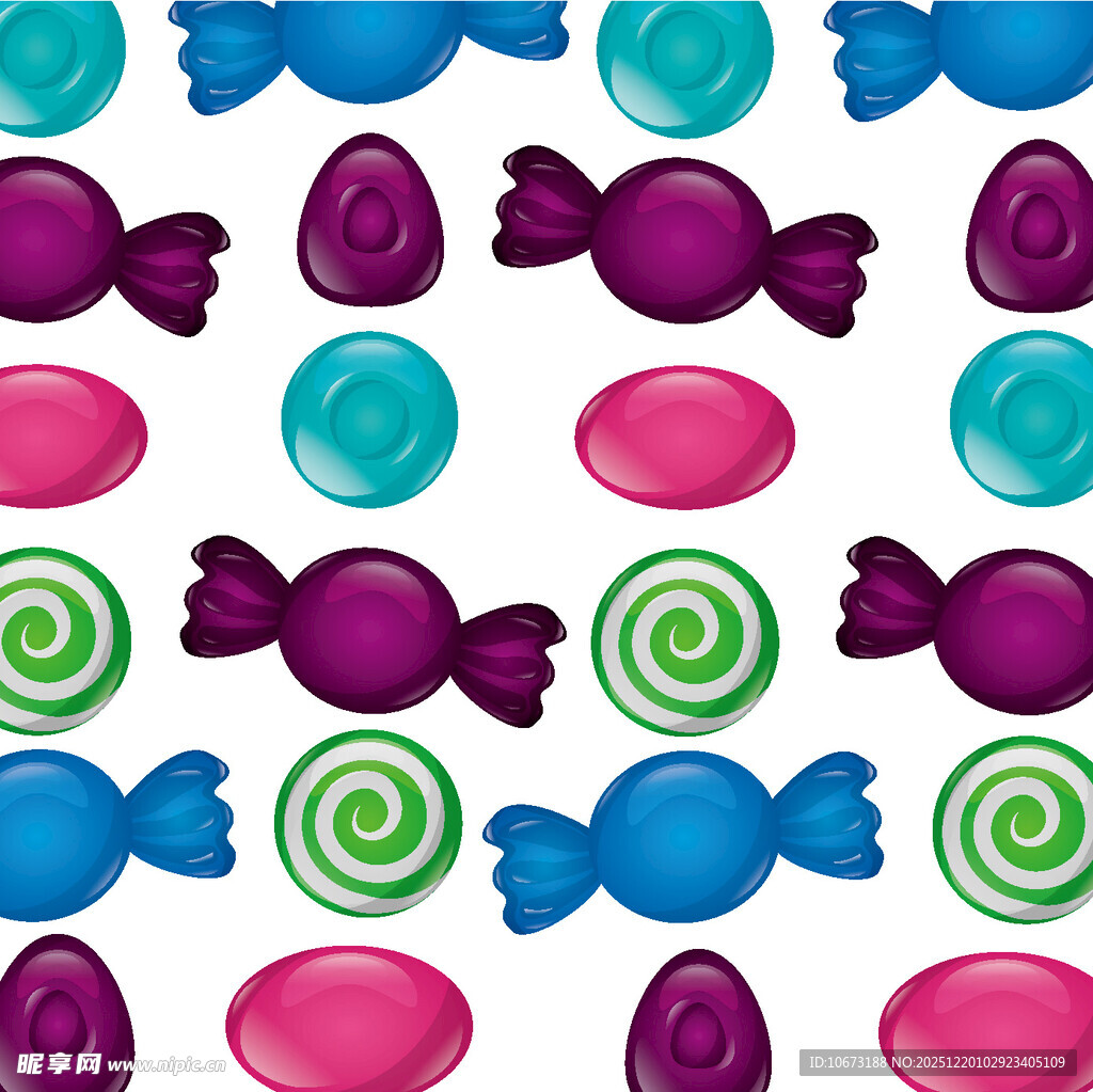 多彩糖果无缝图案背景