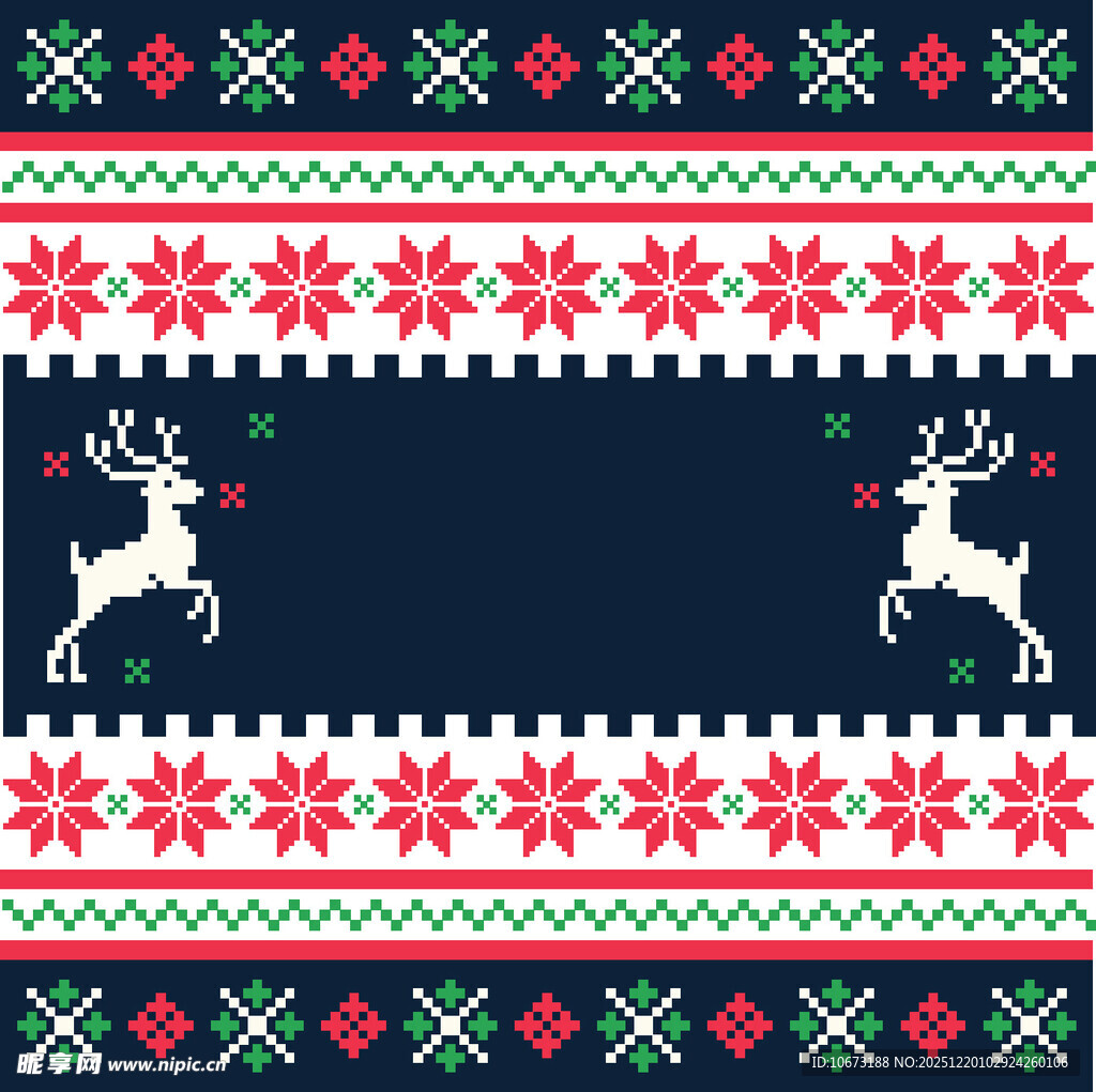 圣诞风驯鹿图案针织纹理