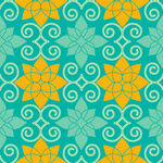 蓝黄交织几何花纹图案
