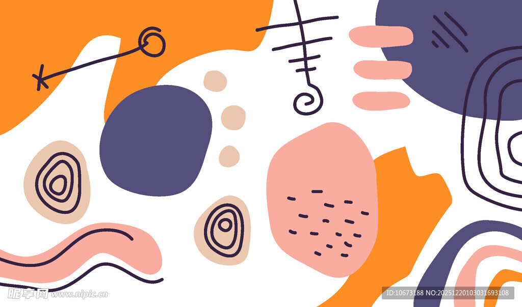 抽象几何图案艺术插画