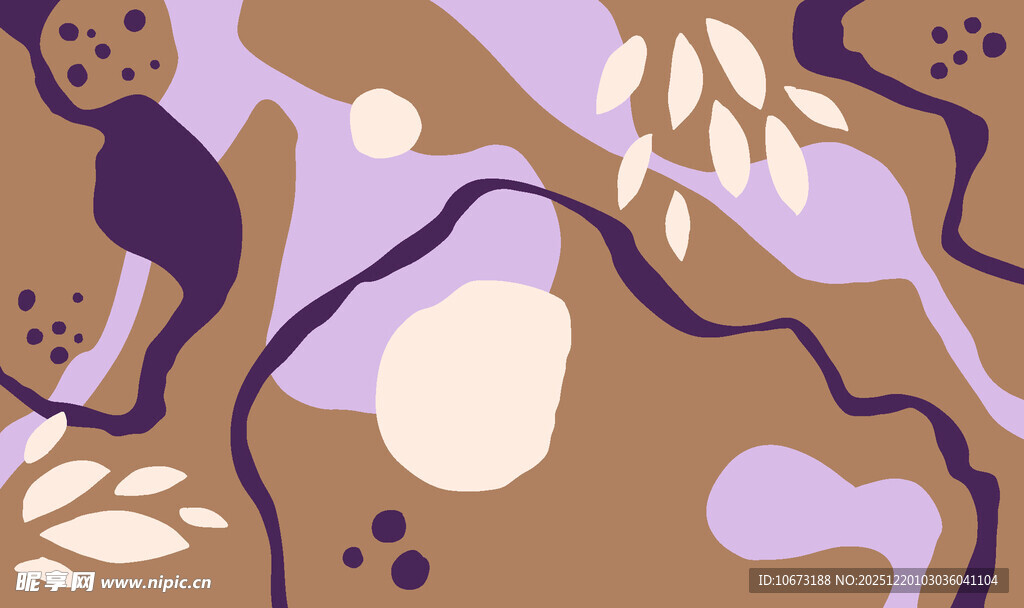 抽象几何植物图案背景