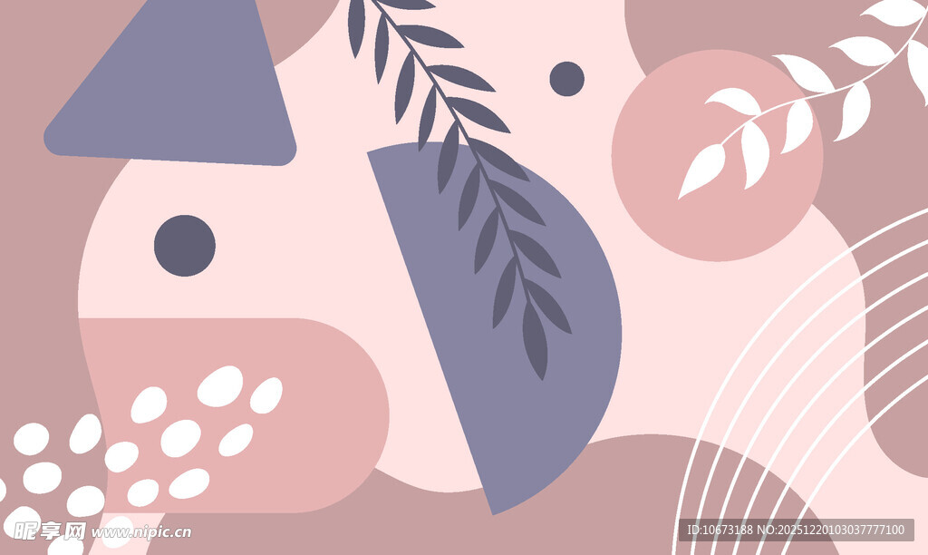 抽象几何植物图案背景