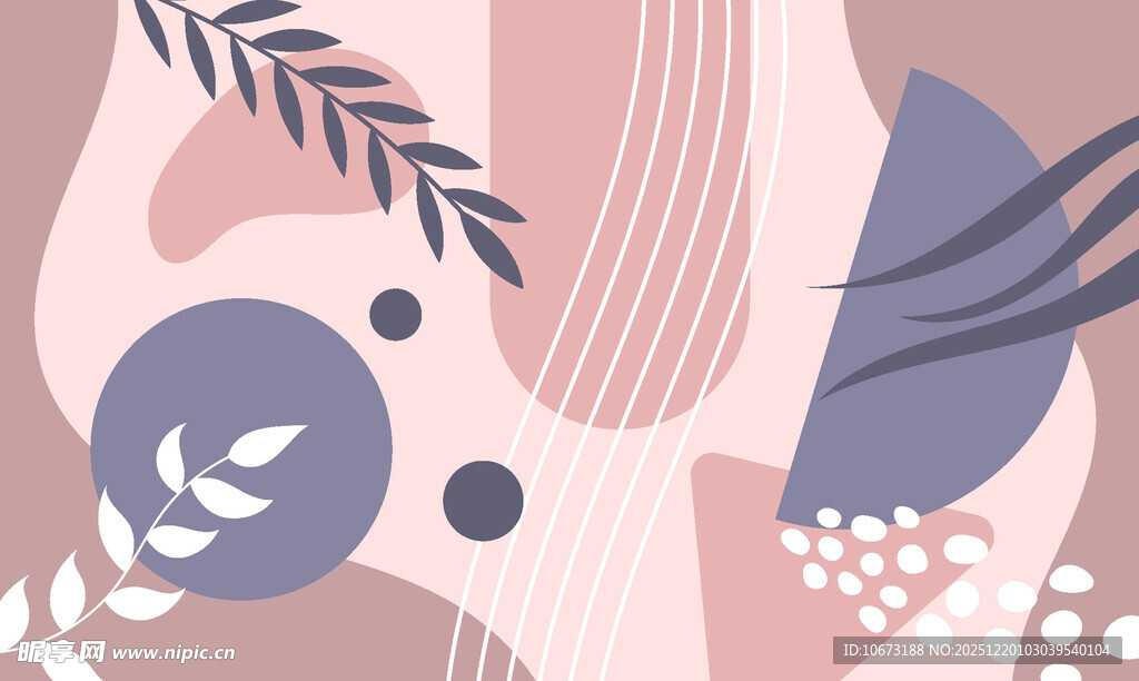 抽象几何植物图案背景