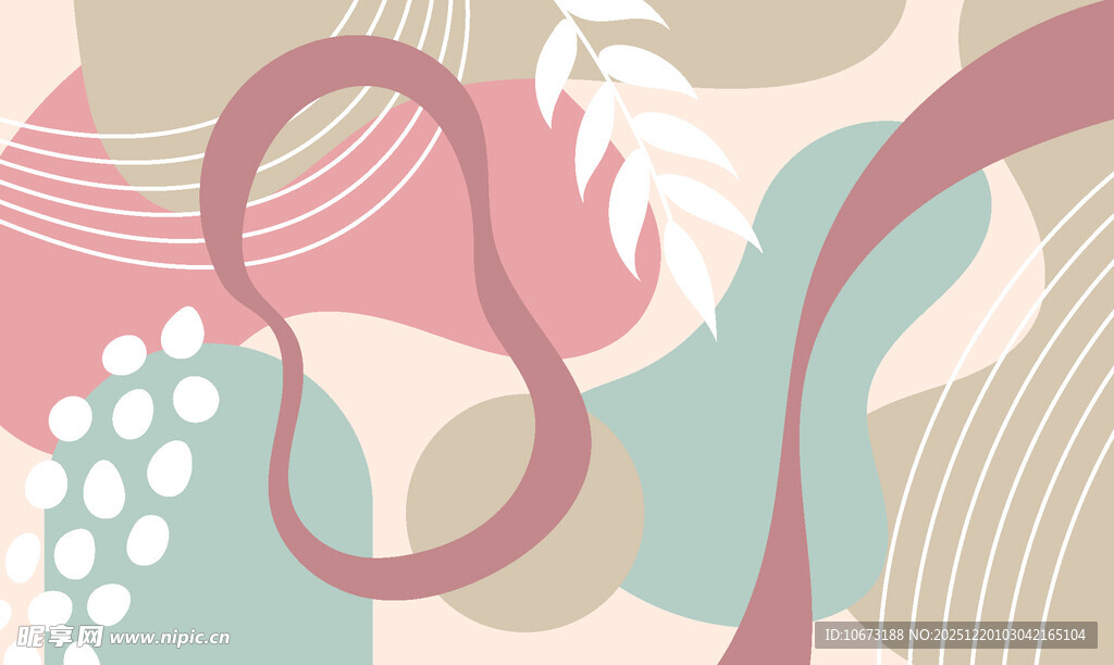 抽象几何植物图案背景