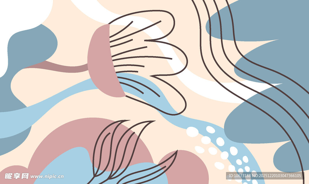 抽象几何花卉图案设计