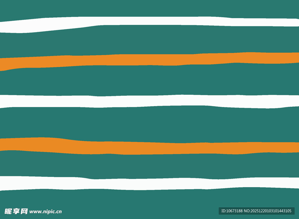 绿底橙白相间条纹图案