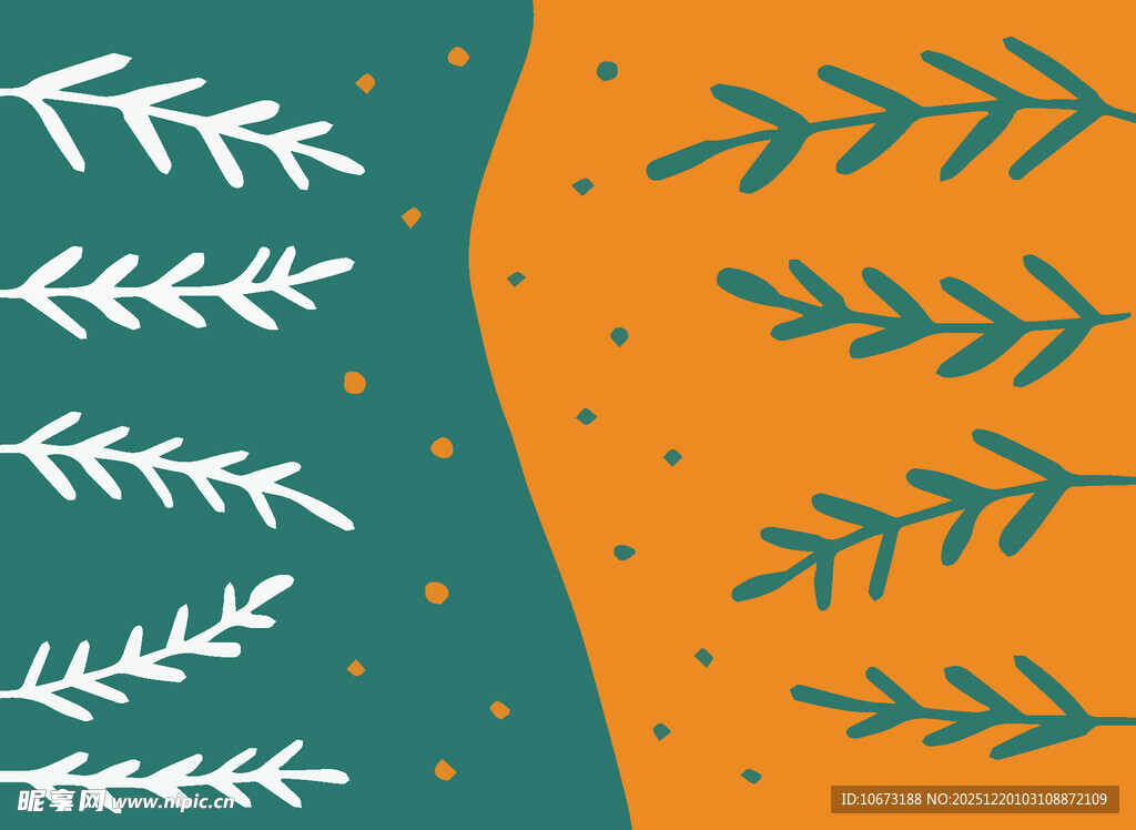 简约植物图案背景