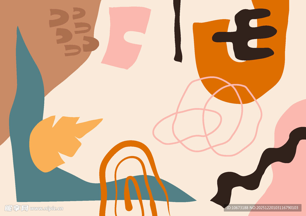 抽象几何风格艺术插画