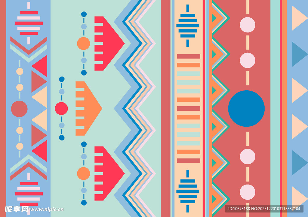 多彩几何民族风图案设计