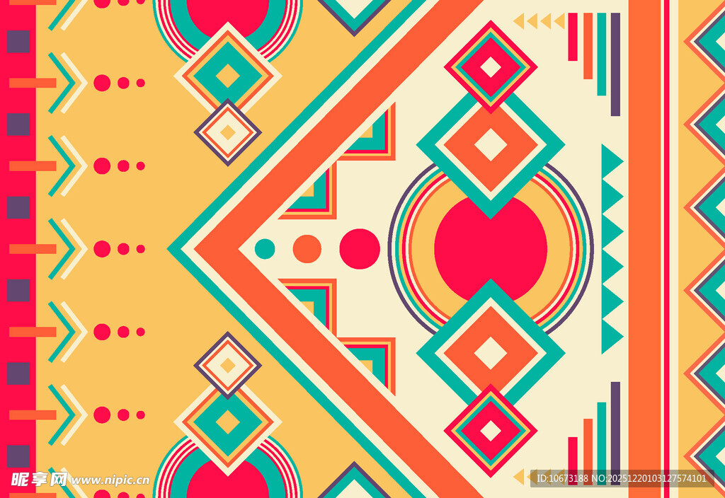 多彩几何民族风图案设计