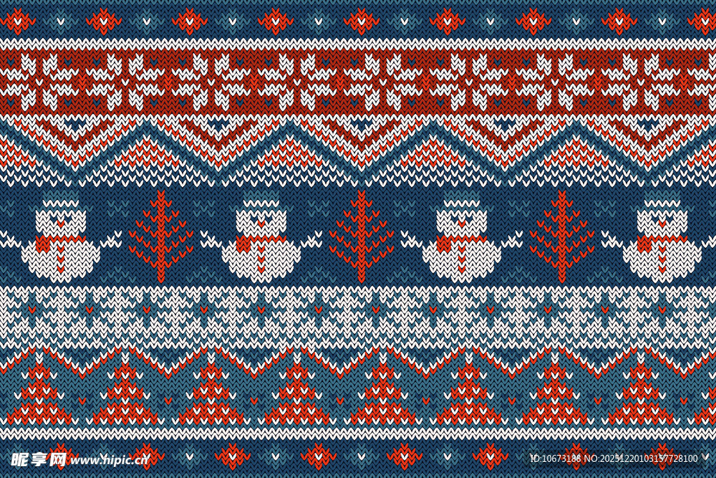 北欧风圣诞针织图案设计