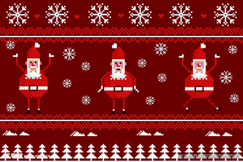 圣诞主题红色图案装饰