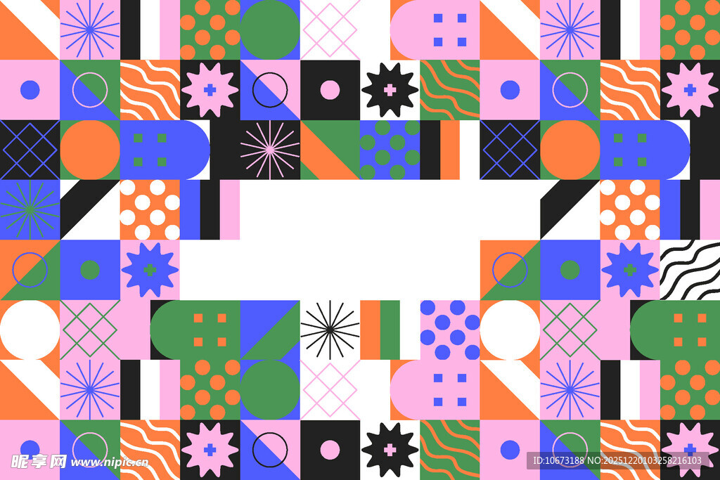 多彩几何图案拼接背景