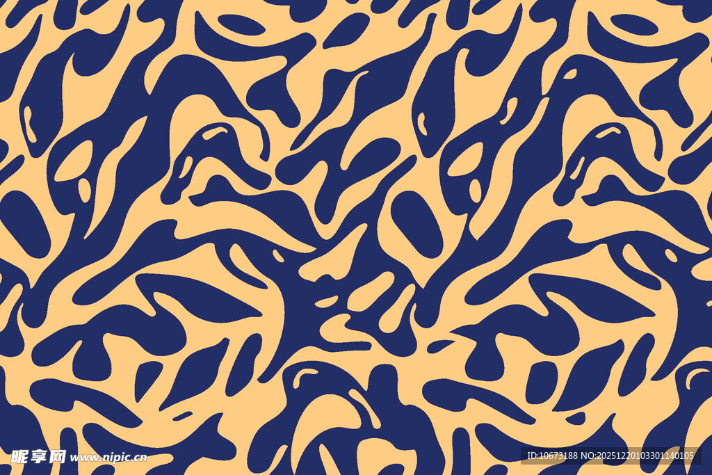 蓝黄交织抽象花纹图案