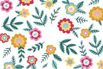 多彩花卉图案背景设计