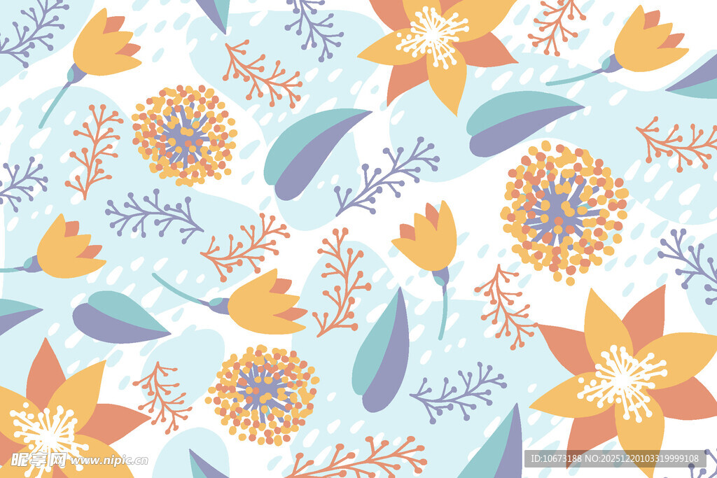 清新花卉图案背景