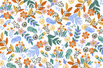 多彩花卉植物无缝图案
