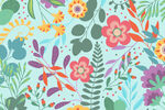 清新多彩花卉图案背景