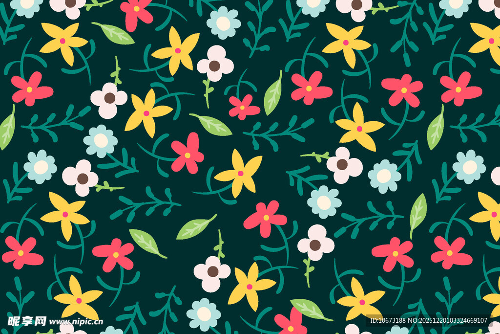 多彩花卉图案背景