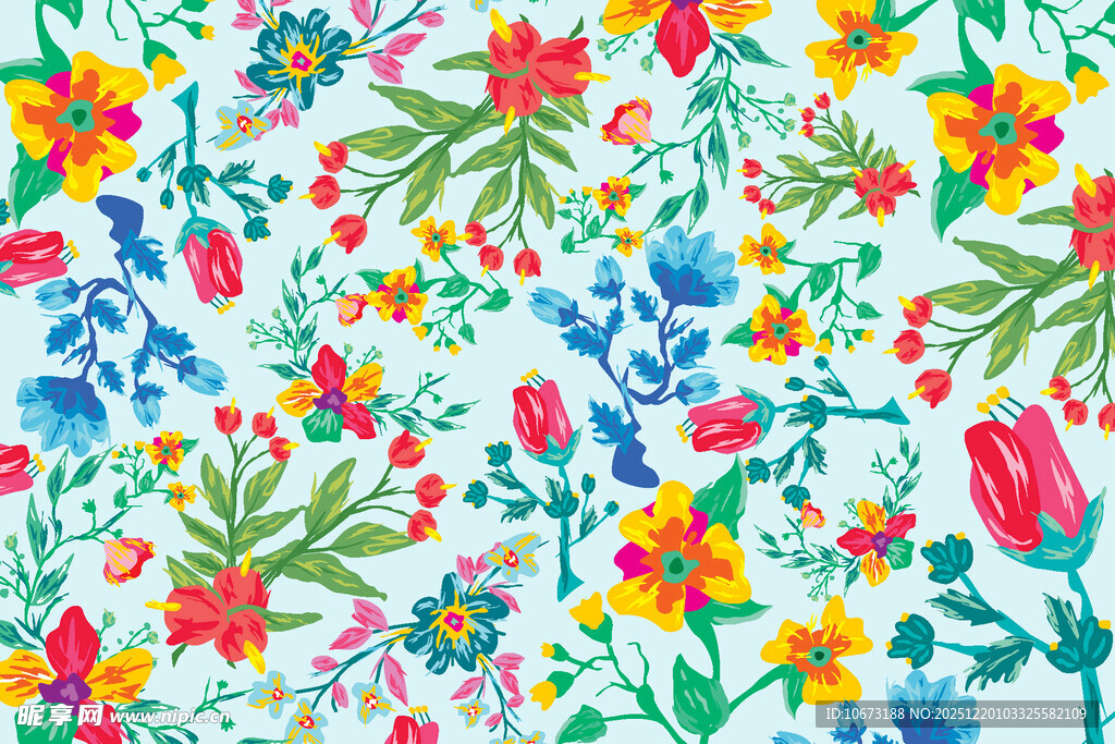 多彩花卉图案背景