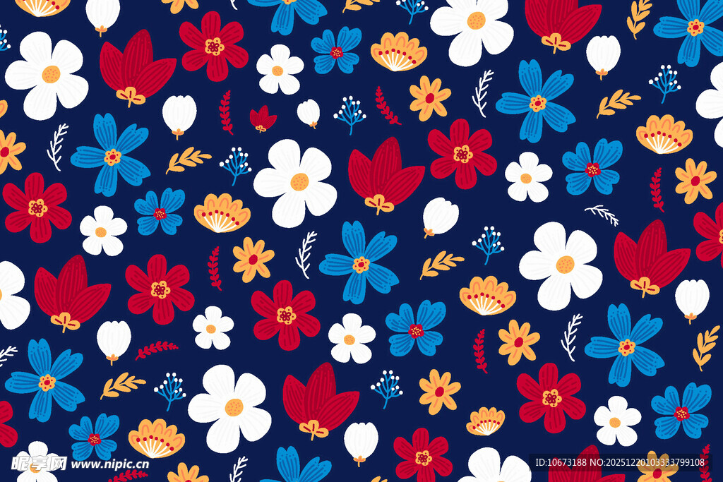 多彩花卉图案背景