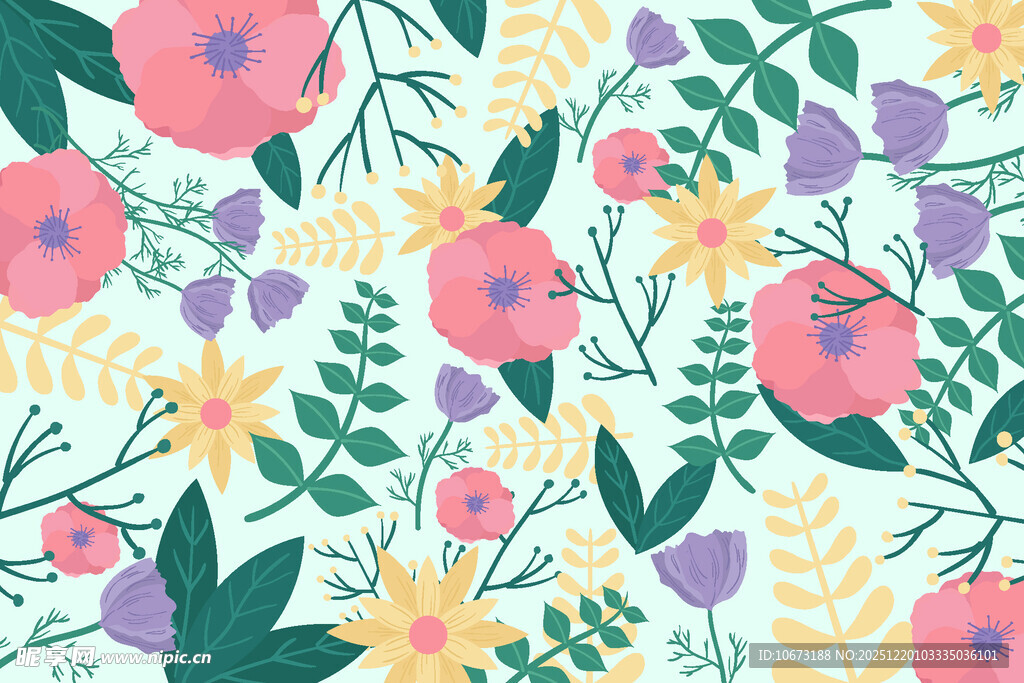 清新花卉图案背景