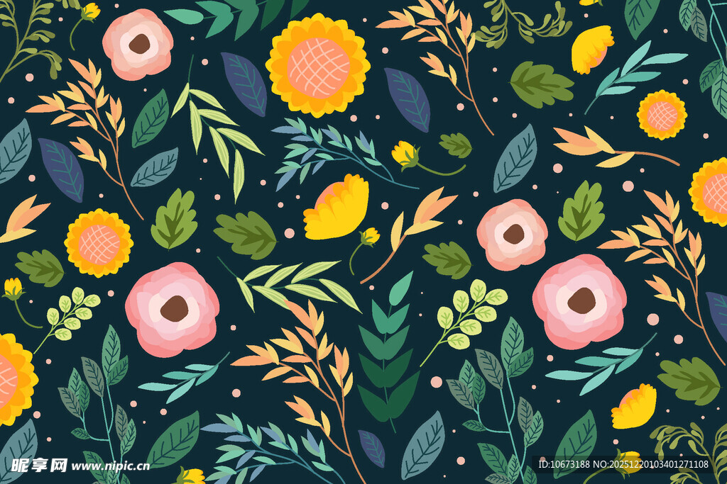 花卉绿植图案背景