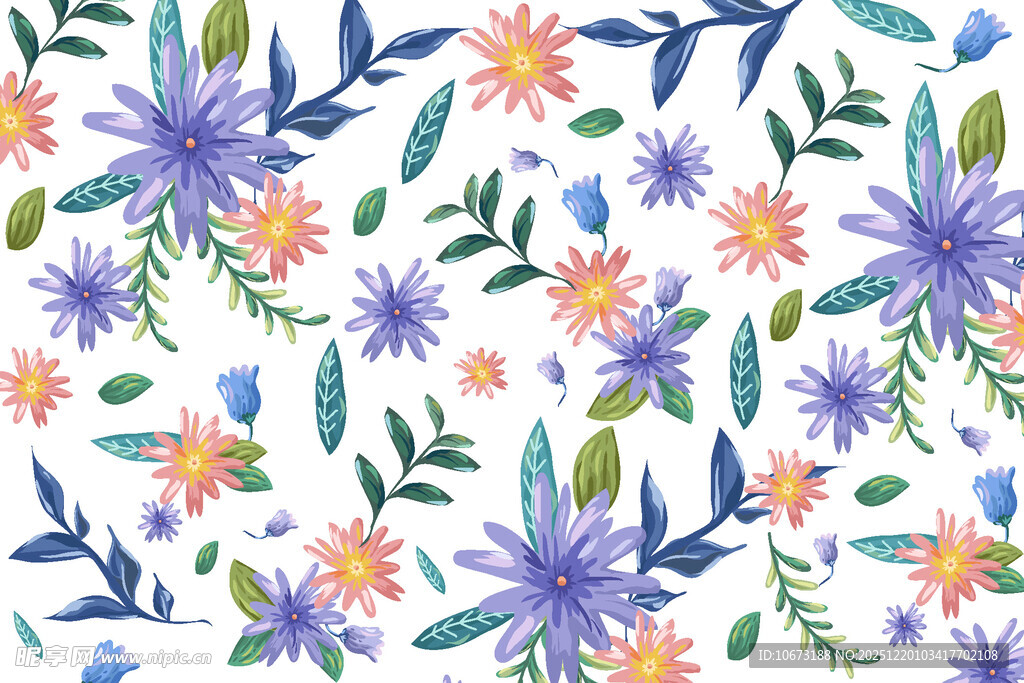 水彩花卉图案背景设计