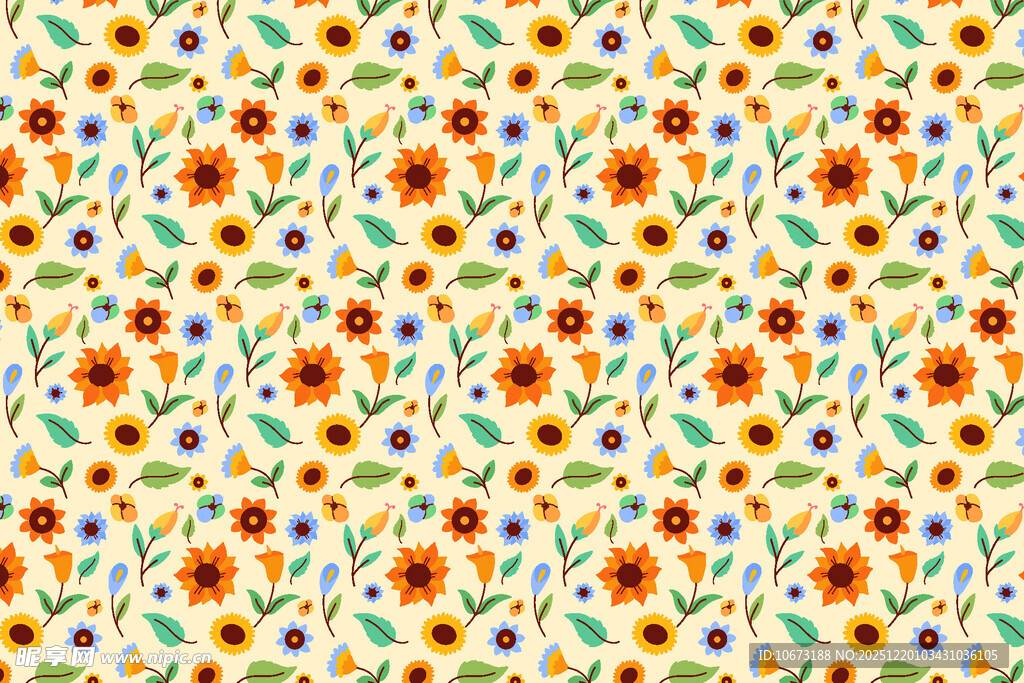 花卉波点图案背景纹理