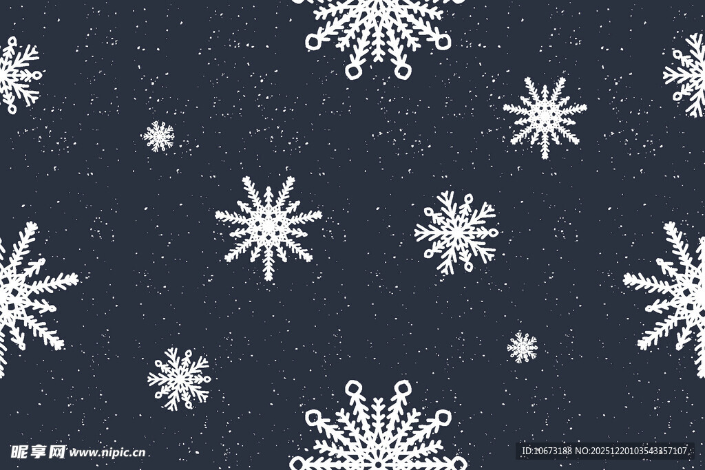 雪花纷飞的深蓝色背景图