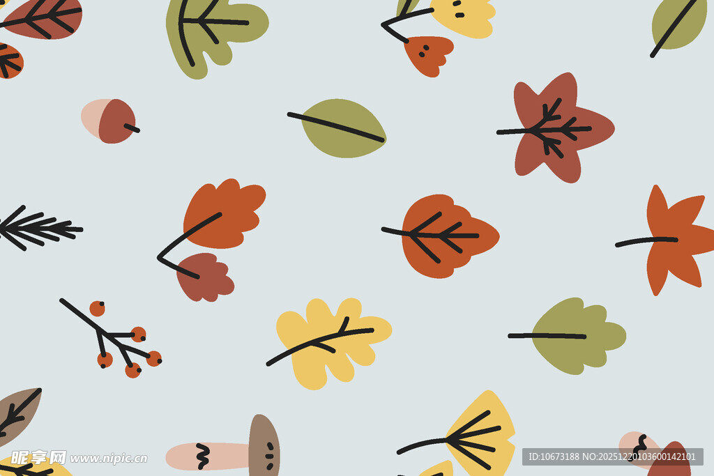 秋季落叶松果图案背景图