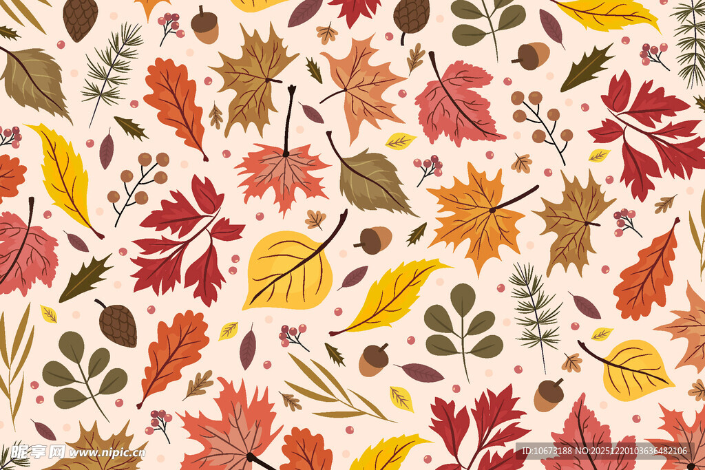 秋季落叶图案背景图