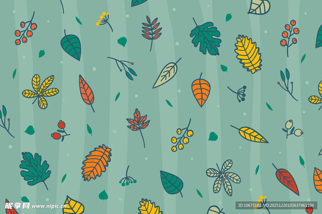 多彩秋叶图案背景