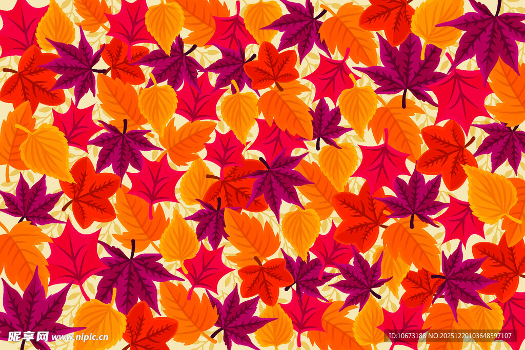缤纷秋叶图案背景